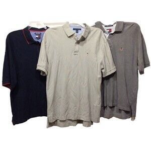 Lot of 3 Men's Tommy Hilfiger 2-Button Polo Shirt Size XL - Good Condition